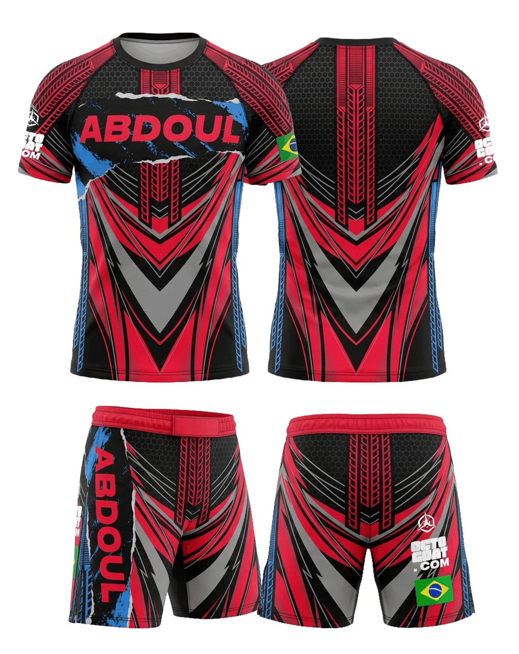 Ensemble MMA Personnalisé "TURBO Pink" - Nom + Drapeau | OCTOGOAT