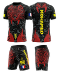 Ensemble MMA personnalisé OCTOGOAT — kit rashguard et short 
assortis collection TIGER sublimation pleine surface avec nom 
et drapeau sur-mesure