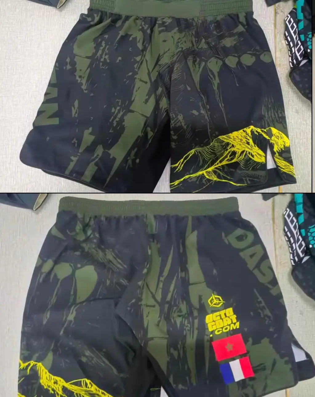 Ensemble MMA Personnalisé "WOLF Green" - Nom + Drapeau | OCTOGOAT