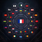Plus de 30 drapeaux de pays et régions (France, Algérie, Maroc, Tunisie, Portugal, Bretagne, Corse) disponibles pour personnaliser son short de combat Octogoat.