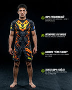 Rashguard MMA personnalisé avec nom et drapeau — OCTOGOAT, pièce unique fabriquée à la demande