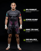 Ensemble MMA personnalisé rashguard et short — OCTOGOAT, ton prénom et ton drapeau intégrés au design