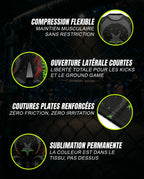 Fightwear MMA premium personnalisé OCTOGOAT — technologie sublimation 4 voies, coutures plates zéro irritation, conçu pour les fighters qui refusent le générique